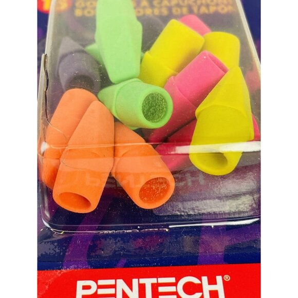 Vintage 1999 Pentech Rubz Eraser Cap Toppers Multi-Color 15 Pieces Open Box - Picture 8 of 9
